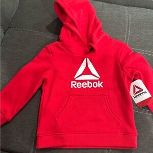 Reebok Kids Bright Red Pullover Hoodie with White Logo